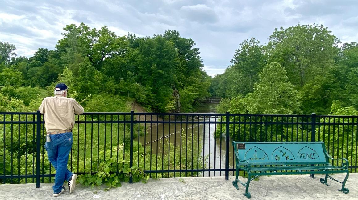 EIC Natural Areas Manager Rick Simek by the north end of the Rouge River