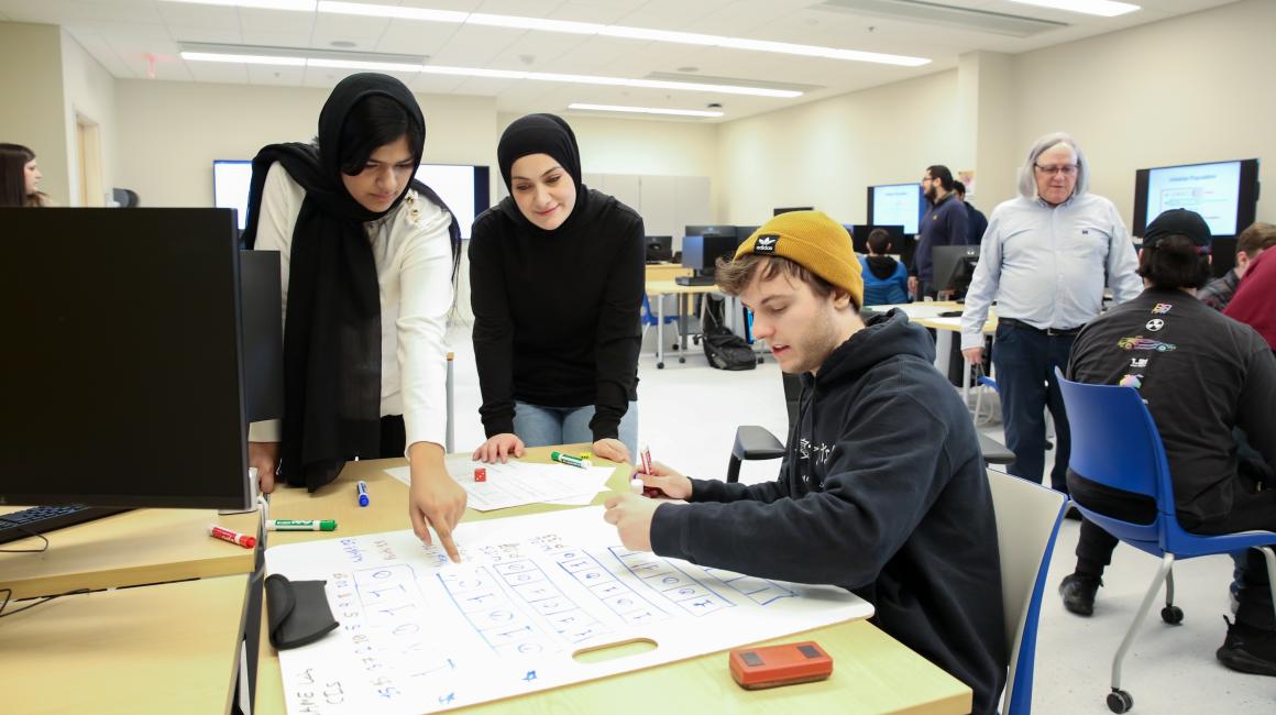 Students in CIS professor Bruce Maxim's class.