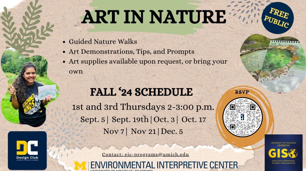 Art in Nature walk, student showcases watercolor images she created.