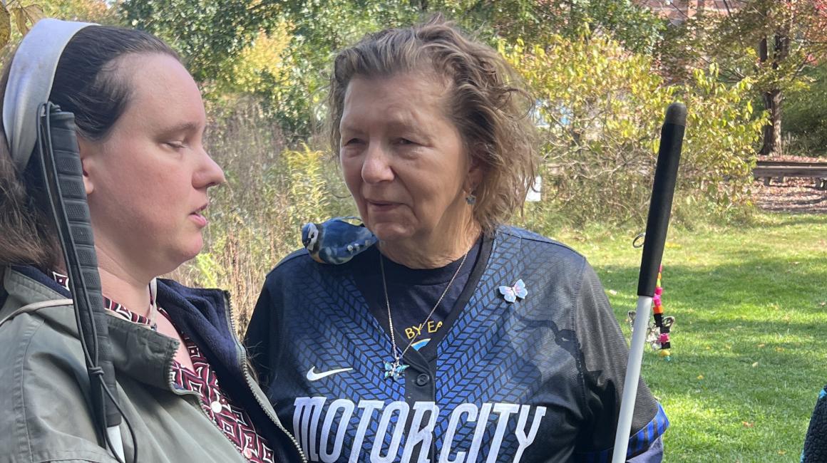 Naturalist Donna Posont leading a bird walk