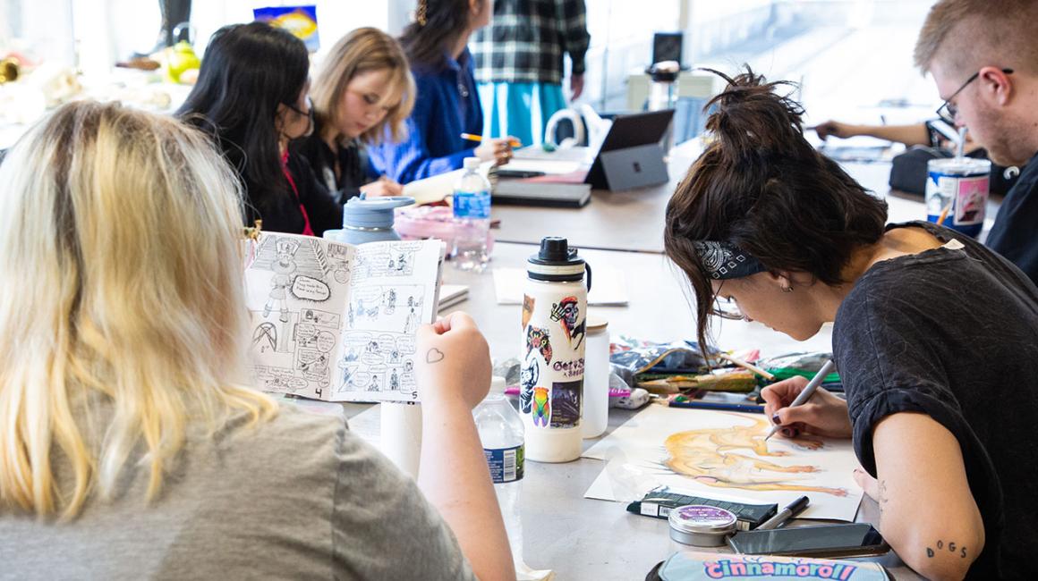 Students create art in a CASL course