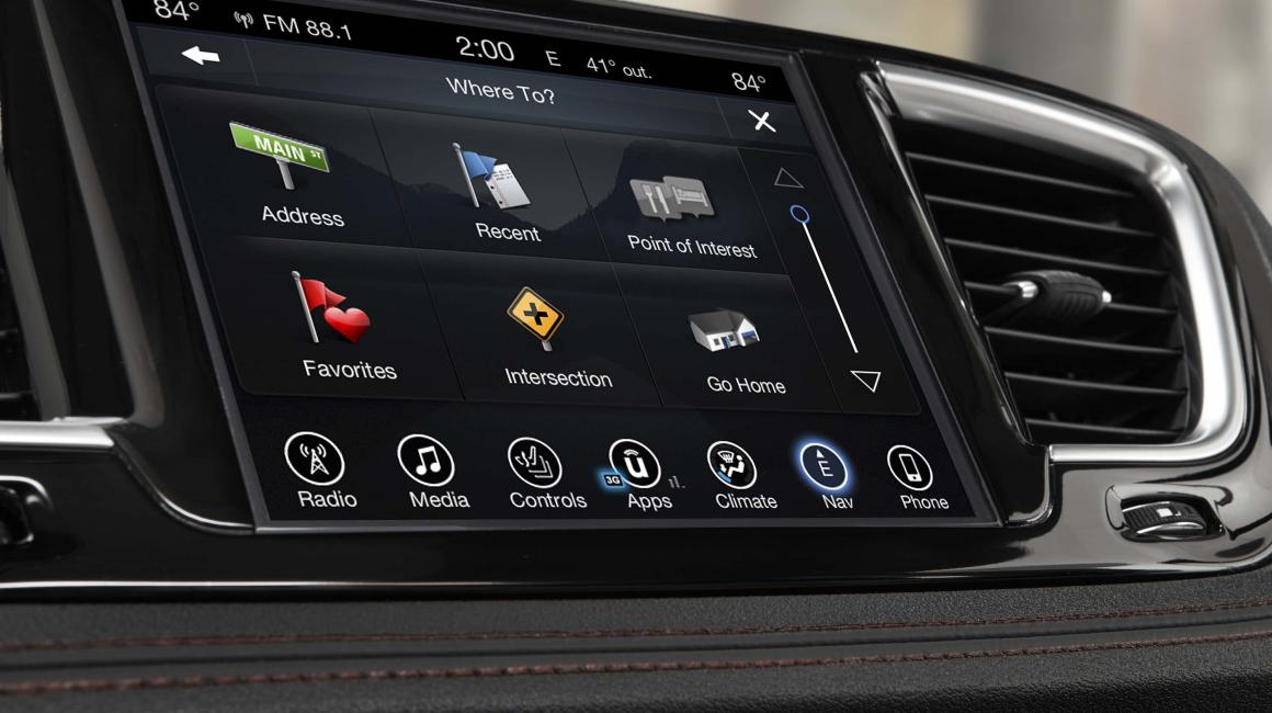 A photo showing a vehicle infotainment system.