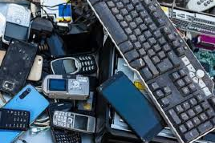 E-Waste example keyboards and cell phones