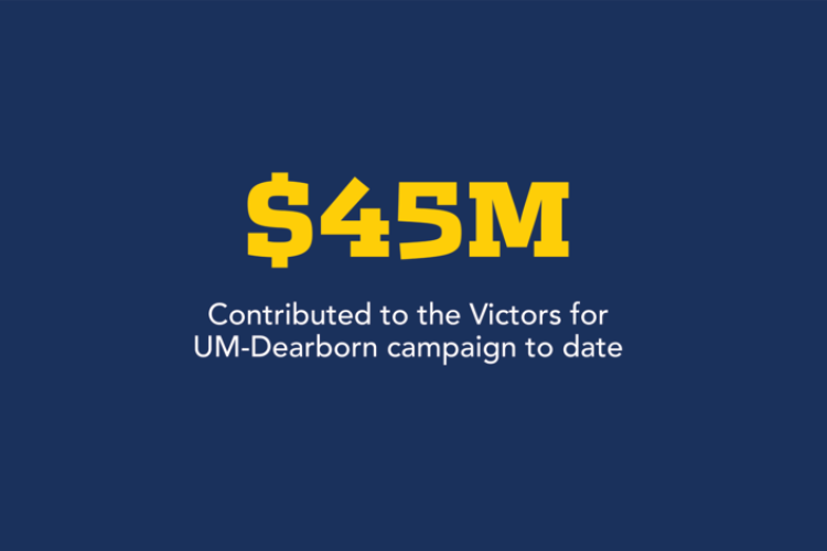 $45M Contributed to the Victors for UM-Dearborn campaign to date.
