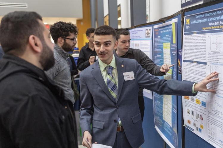 Students and faculty share their research duing the Inauguration Research Showcase.