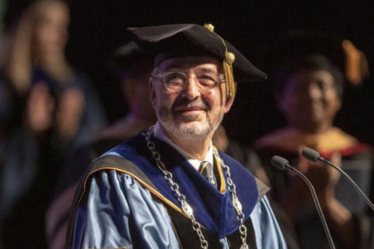 Chancellor Grasso challenged people to dream big during his inaugural address.