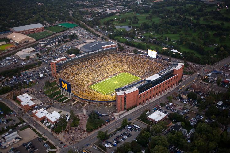 Aerial view of Michigan Stadium