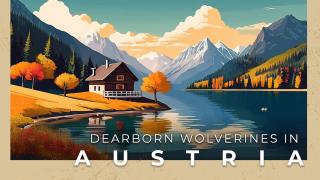 Travel poster treatment of Austrian scene